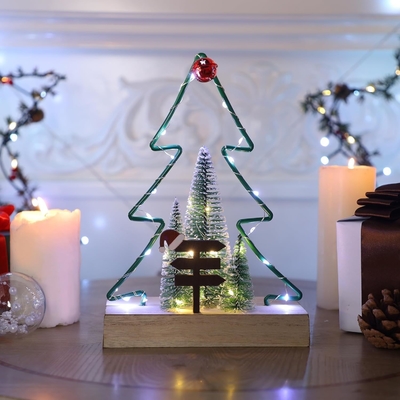 Op maat gemaakte kersttafelversiering, met batterij bediende kerstkamin binnenhuis tafelversiering