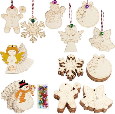 Hout Onvoltooide sieraden voor Kerstmis Vakantie DIY Kunst en ambacht met tags Houten kerstversiering Voltooid voor Kerstmis