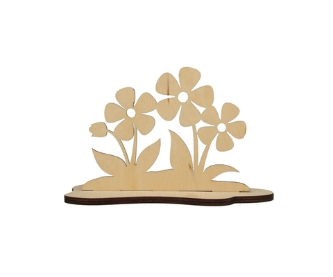 Onvoltooid snijwerk Noordse stijl Hout Bloemvormen Ornamenten Handwerk Paasfeest Hout Desktop Decoraties