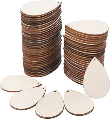 Lantejoulas de brincos de madeira, pendentes de lágrimas inacabados para artesanato, decoração, artigos de joalheria e projetos de bricolage