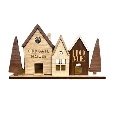 Gepersonaliseerde huizen Houten decoratie set Modern stijl huis