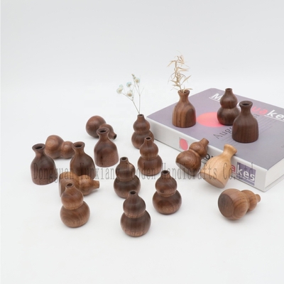 Natuurlijke houten pompoen vorm pompoen ornament voor doe-het-zelf ambachten Huis Office Desktop Decoratie