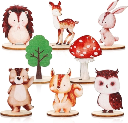 Creatieve cartoon dieren eekhoorn konijn aangepaste dieren houten bureaublad decoraties