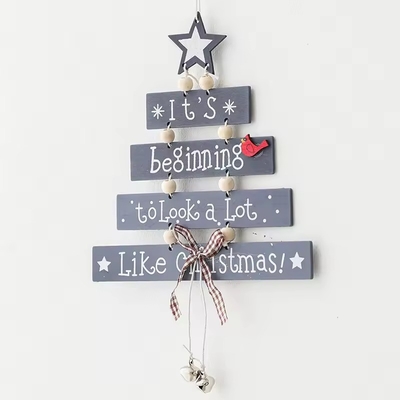 Houten kerstmuur tekst kerstversieringen decoratie venster scènes kerst lay-out decoratieve rekwisieten