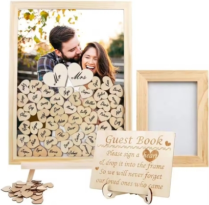 Houten bruiloft gastenboek bruiloft decoratie lay-out berichtbord