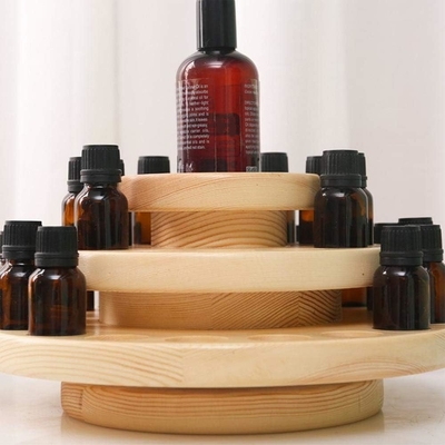 Op maat gemaakte hoge kwaliteit 3-laagsen houten parfum essentiële olie display rack opslag rack