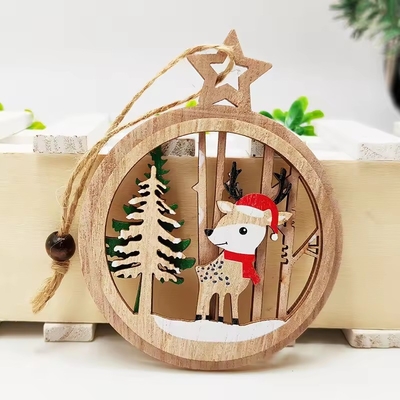 2024 Warme verkoop van houten kersthangen om een kerstsfeer te creëren