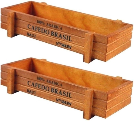 vasos de vasilha Caixa de plantação de madeira Plantação de suculento de madeira Decorativo 2 Pcs