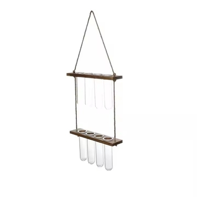 warmverkopende muurhangende plantenplant 2 verdiepingen plantenvermenigvuldigingsstation met houten stand & glas plantenplant huis decor