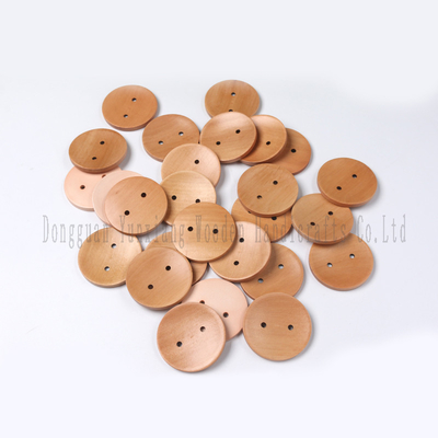 Botones de madera, redondos botones de madera en blanco con 2 agujeros para proyectos de artesanía y costura, color natural