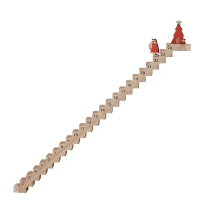 Houten trappen klimmen Reisende Kerstman Adventkalender, Creatieve Kerstman Reisende Countdown Kalender