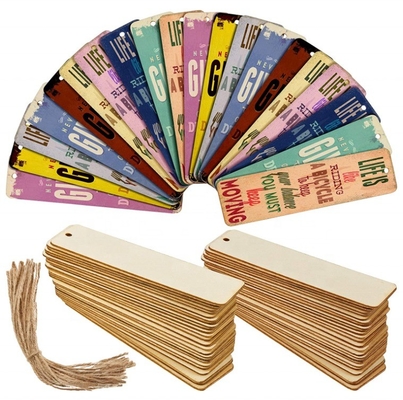 Aanpassen Hout Blank Bookmarks DIY Houten Handwerk Bookmark Onvoltooid Hout Hangende Tags Rectangular Shape Blank Bookmark Ornamenten