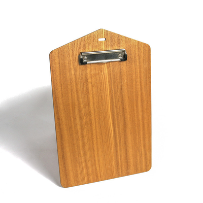 Houten menu-clipboard, veelzijdig folderbord, ideaal voor schrijven, stevig bord en clip, karton en hout.