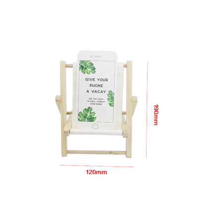Telefoonhouder houten strandstoel mobiele stand
