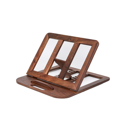 Houten telefoonhouder voor een laptop