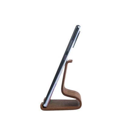 Houten tabletstand, houten ipadhouder, desktopstandhouder Dock voor kinder, e-reader, andere tablets Zwarte walnoot afwerking