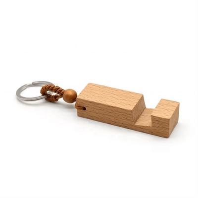 Multifunctionele houten mobiele telefoonhanger Sleutelhanger Fashion Simple