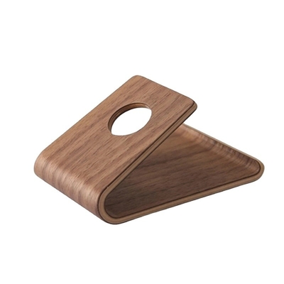 Gebogen houten standaard voor mobiele telefoons en tablets Geschikt voor verschillende mobiele telefoons Modellen Desk Decoratie Houten standaard
