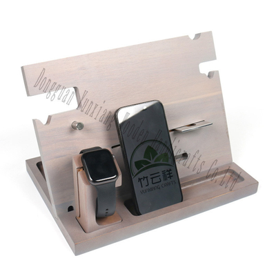 Hout Docking Station Telefoon nachtkast Organisator Tafel Multi Watch Stand Wallet Sleutel Gadget Apparaat