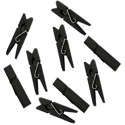 25 mm kleurrijke houten clip zilver / zwart opslag zwart foto clip kinder DIY handgemaakte notitie clip