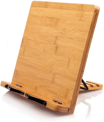 Balcão de livros de bambu, porta-livros de cozinha, escritório de leitura, cozinha dobrável e portátil Balcão de livros de madeira para cozinhar