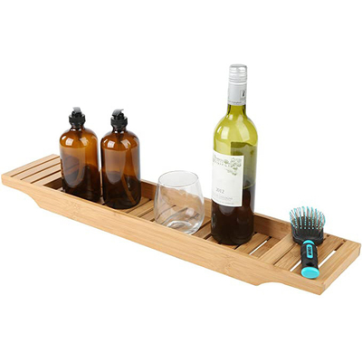 Custom Bathroom Items Zeep Bamboe Bath Tray Scheerapparaten Badkamer Douche Organisator