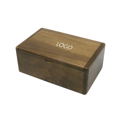 Houten horloge doos Handwerk doos met metalen scharnier en magneet ((Retro kleur)