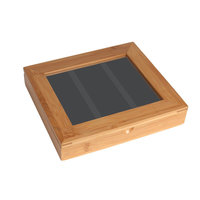 220 mm natuurlijke bamboe houten verpakkingsdoos Custom houten doos met raam