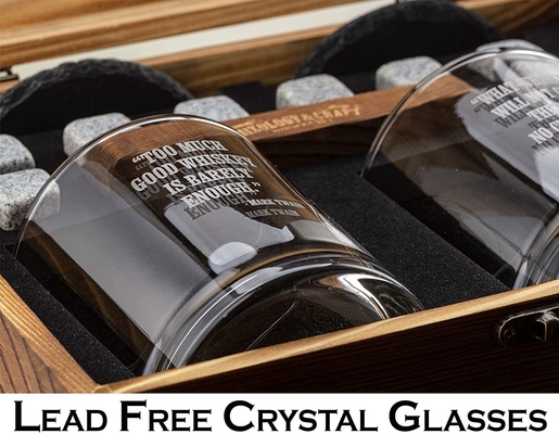 Luxe houten cocktail box set Thanksgiving Whiskey glas en steen set