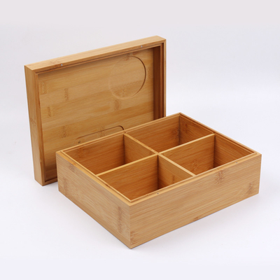 Handgemaakte grote doos voor kruiden en accessoires. 100% bamboe met natuurlijke afwerking.