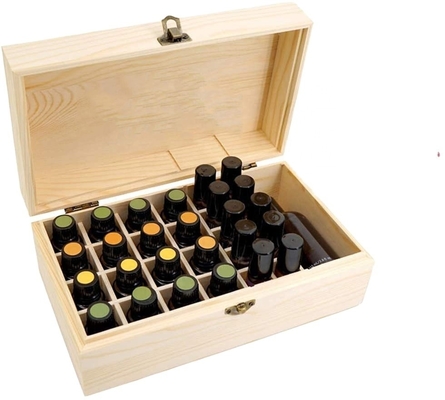 Houten essentiële olie doos Houten opslagcontainer Houder flessen Multi-Tray Organisator