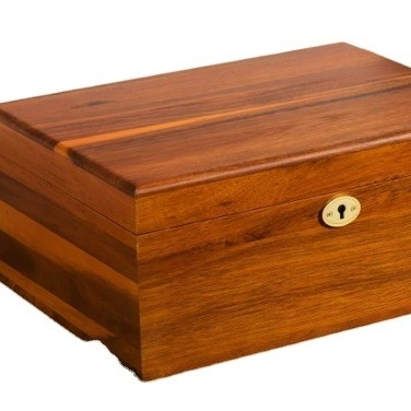 Grote Premium houten doos Glanzige stoorkast met scharnierde deksel Houten doos met slot en sleutel