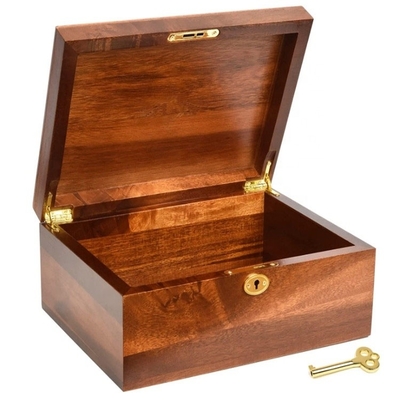 Nieuwste Acacia Hout Decoratieve opslagdozen Houten sieraden doos Houten doos met scharnier deksel