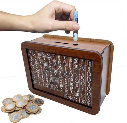 houten kinder munt opslagdoos, houten geld opslagdoos