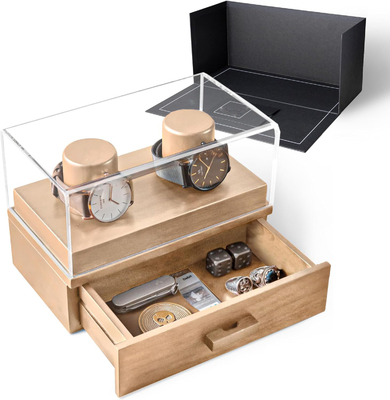 Gepersonaliseerde handgemaakte houten horlogekast, laat je favoriete horloges zien met The Weekender