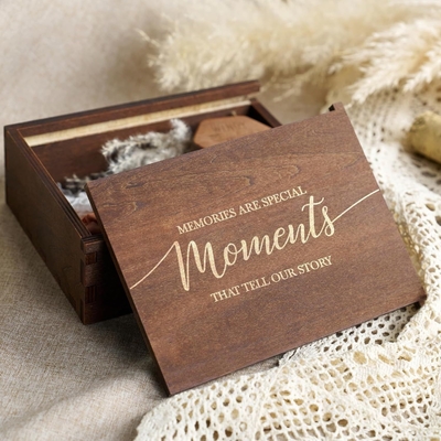 Creatieve houten trouwdoos geschenkdoos souvenir opslagdoos verbrand kleur uittrekbaar houten massief houten lettering retro doos