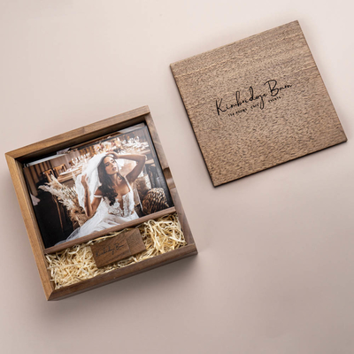 houten USB-doos houten babyfoto doos opslagdoos