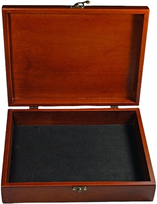 Houten schatkist met messing slot (Redwood afwerking)