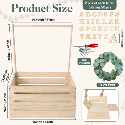 Houten kast voor douchefeestkasten, cadeaubon voor douchefeestjes met handvaten en sieraden