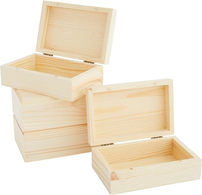 houten doos met deksel Onvoltooide houten dozen met magnetisch deksel
