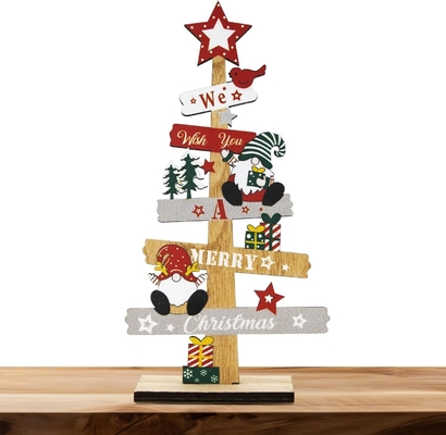 Kerstversieringen Tafel Kerst Houten Tafel Signaal Xmas Tafeltop Gnome boom