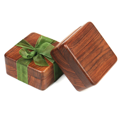 luxe houten doos met deksel ring juwelen doos bruiloft diamanten ring cadeau doos