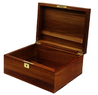 Houten doos met scharnierd deksel Acacia houten decoratieve opslagdozen met combinatie slot Handgemaakte houten sieraden doos