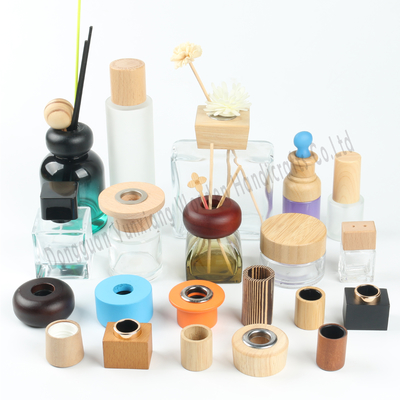 Luxury Natural Stylish Wooden Perfume Bottle Lid Durable Reed Diffuser Cap Eco-Friendly Wooden Cosmetic Bottle Caps for Fragrance and Beauty Packaging