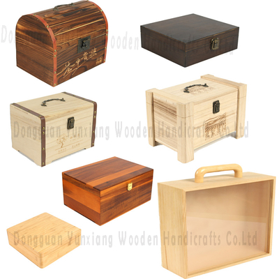 Natural Unfinished Small Wooden Jewelry Box DIY Hinged